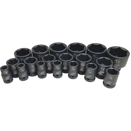 Atd Tools ATD 19-Piece 1/2-inch Drive 6 Point SAE Standard Impact Socket Set 44219